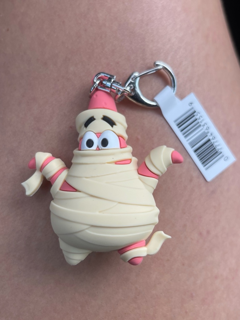 SpongeBob Squarepants Patrick Mummy Keychain - Pink & Cream